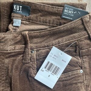 Kut from the Kloth Brown Corduroy Ankle Flare pants